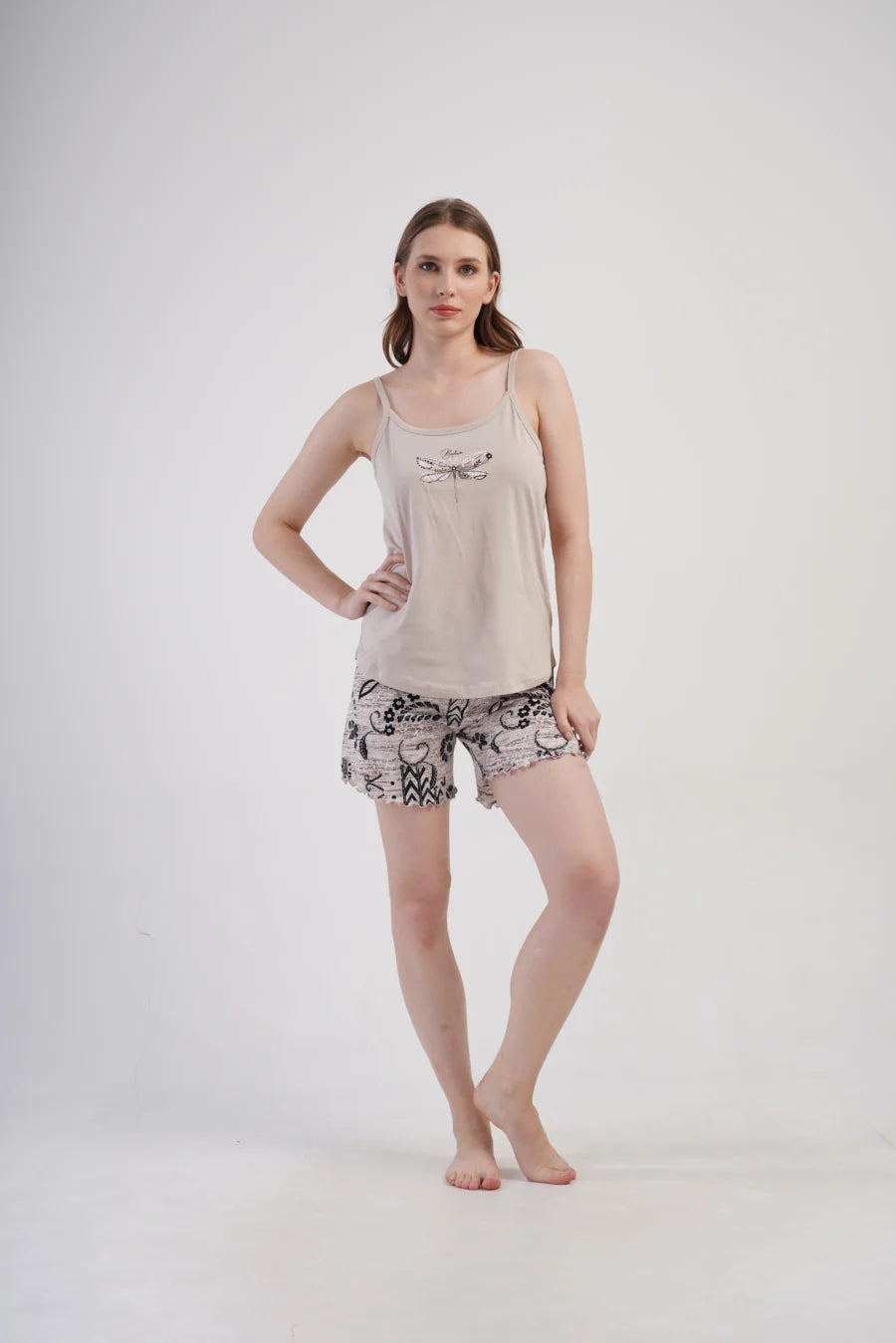 Piżama Damska Vienetta Believe, Beżowy, S -XL