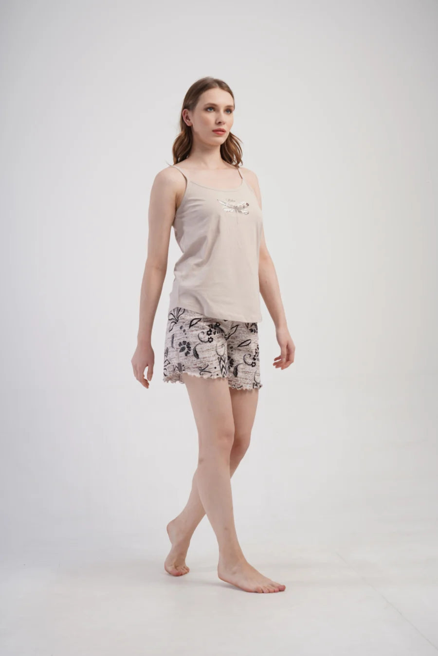 Piżama Damska Vienetta Believe, Beżowy, S -XL