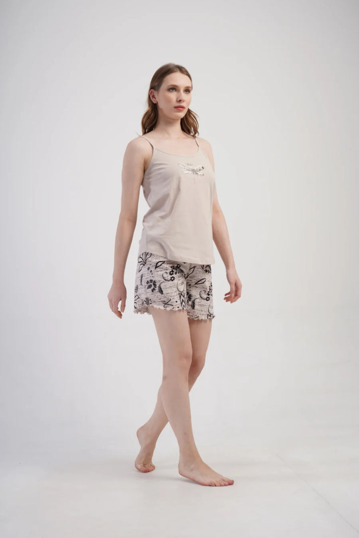 Piżama Damska Vienetta Believe, Beżowy, S -XL