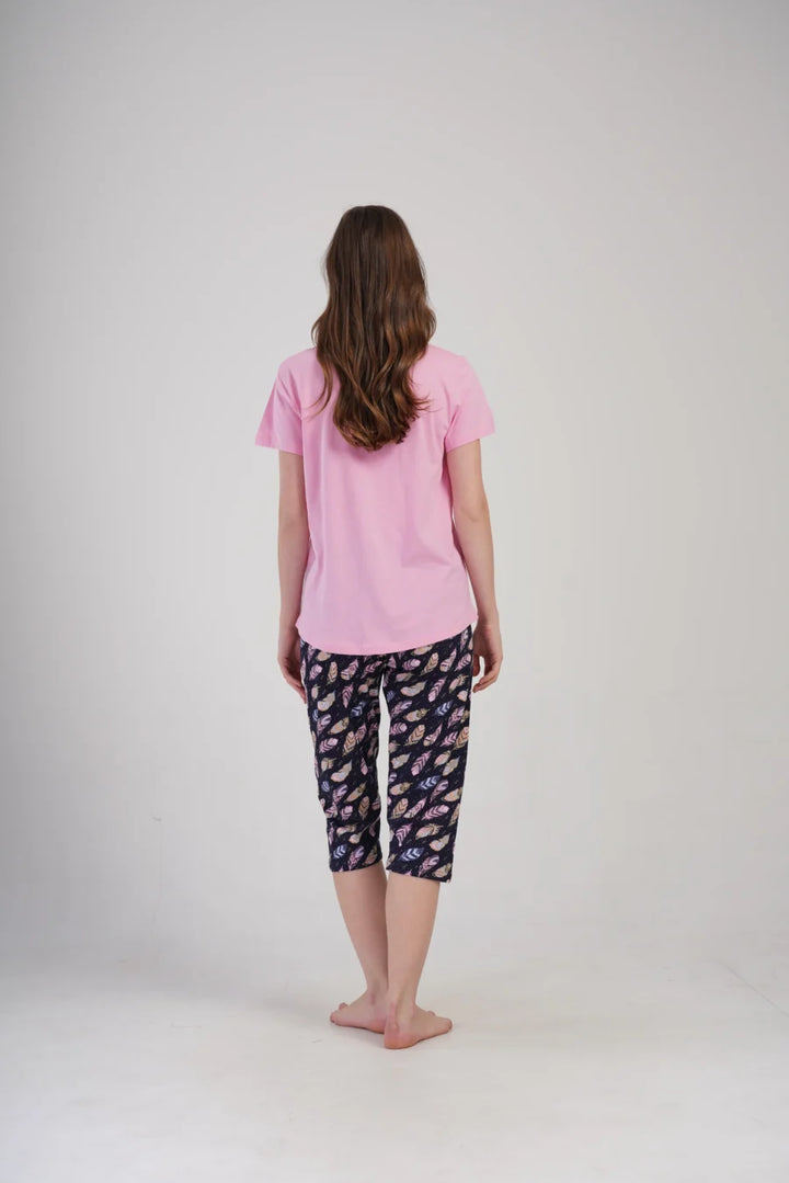 Piżama Damska Vienetta Feather Comfort, Różowy, r. M-XXL