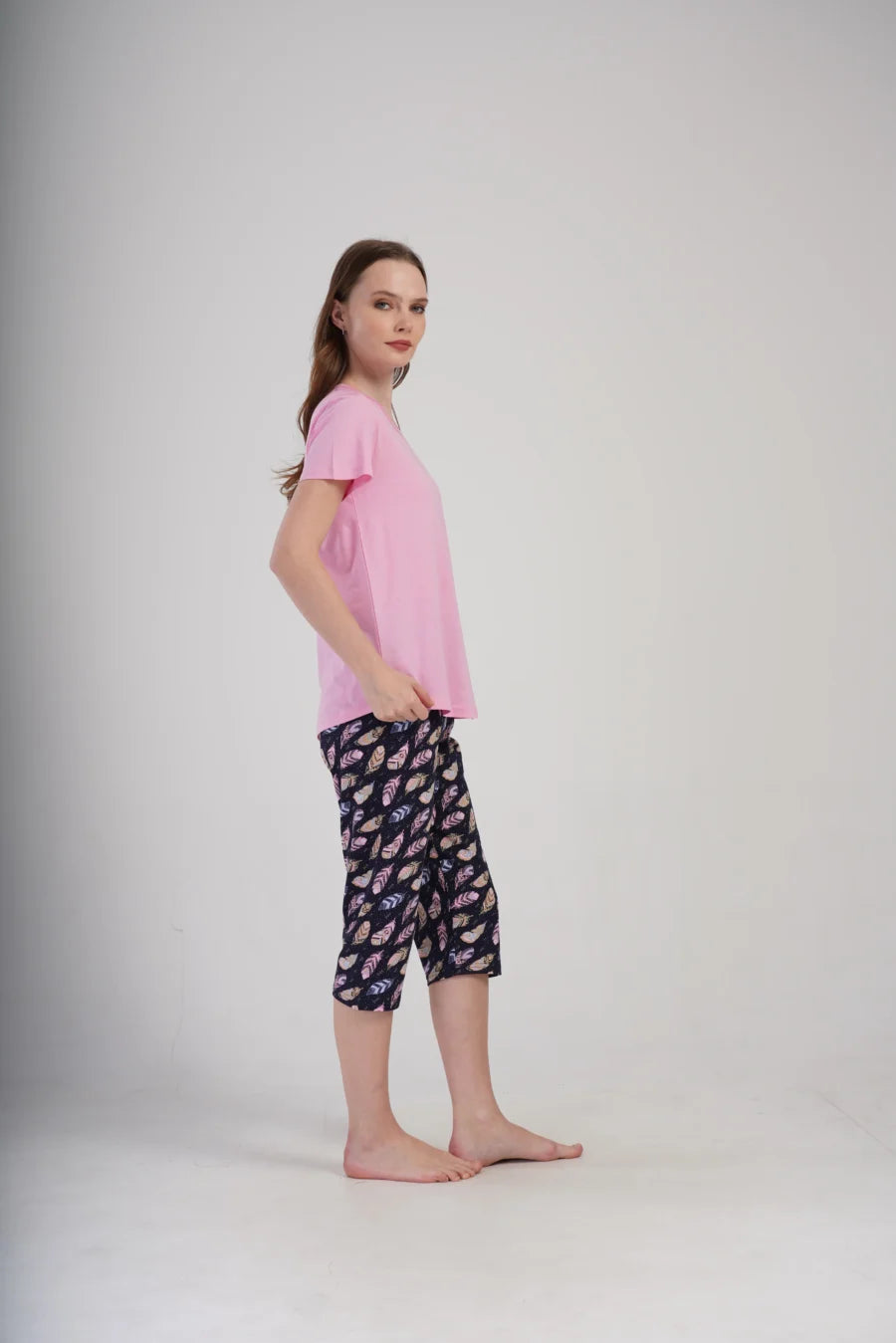 Piżama Damska Vienetta Feather Comfort, Różowy, r. M-XXL