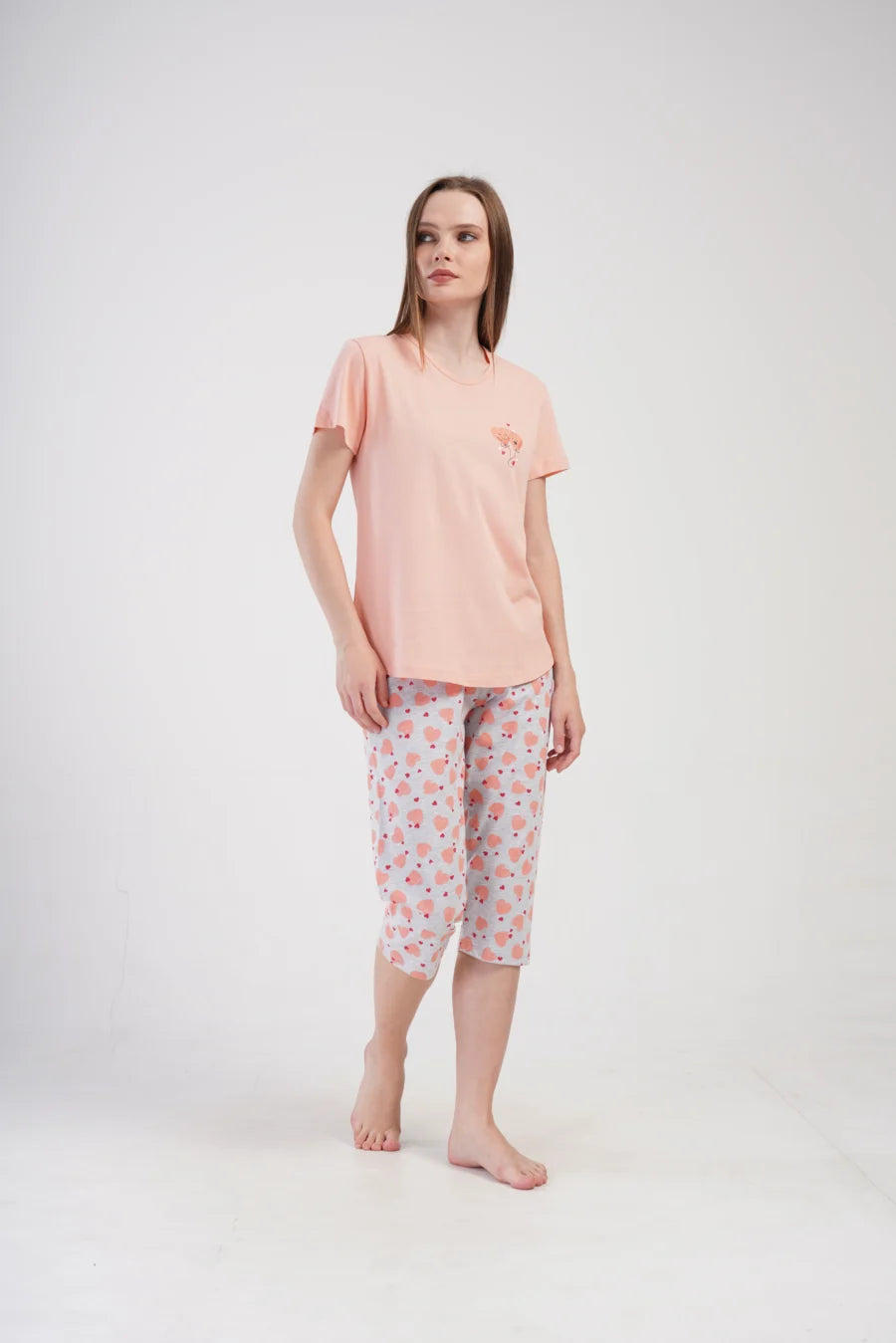 Piżama Damska Vienetta Lovely hearts, Różowy, r. M-XXL