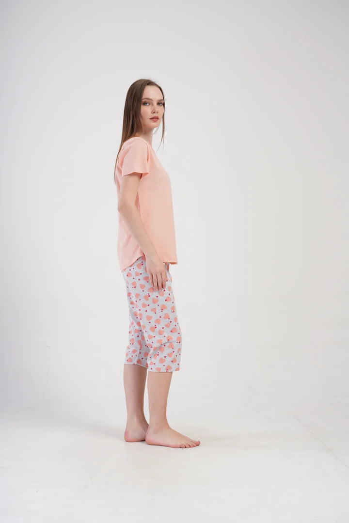 Piżama Damska Vienetta Lovely hearts, Różowy, r. M-XXL