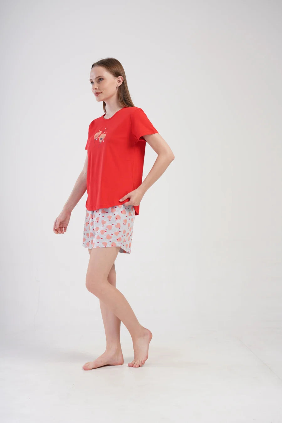 Piżama Damska Vienetta Boom, Czerwony, S -XL