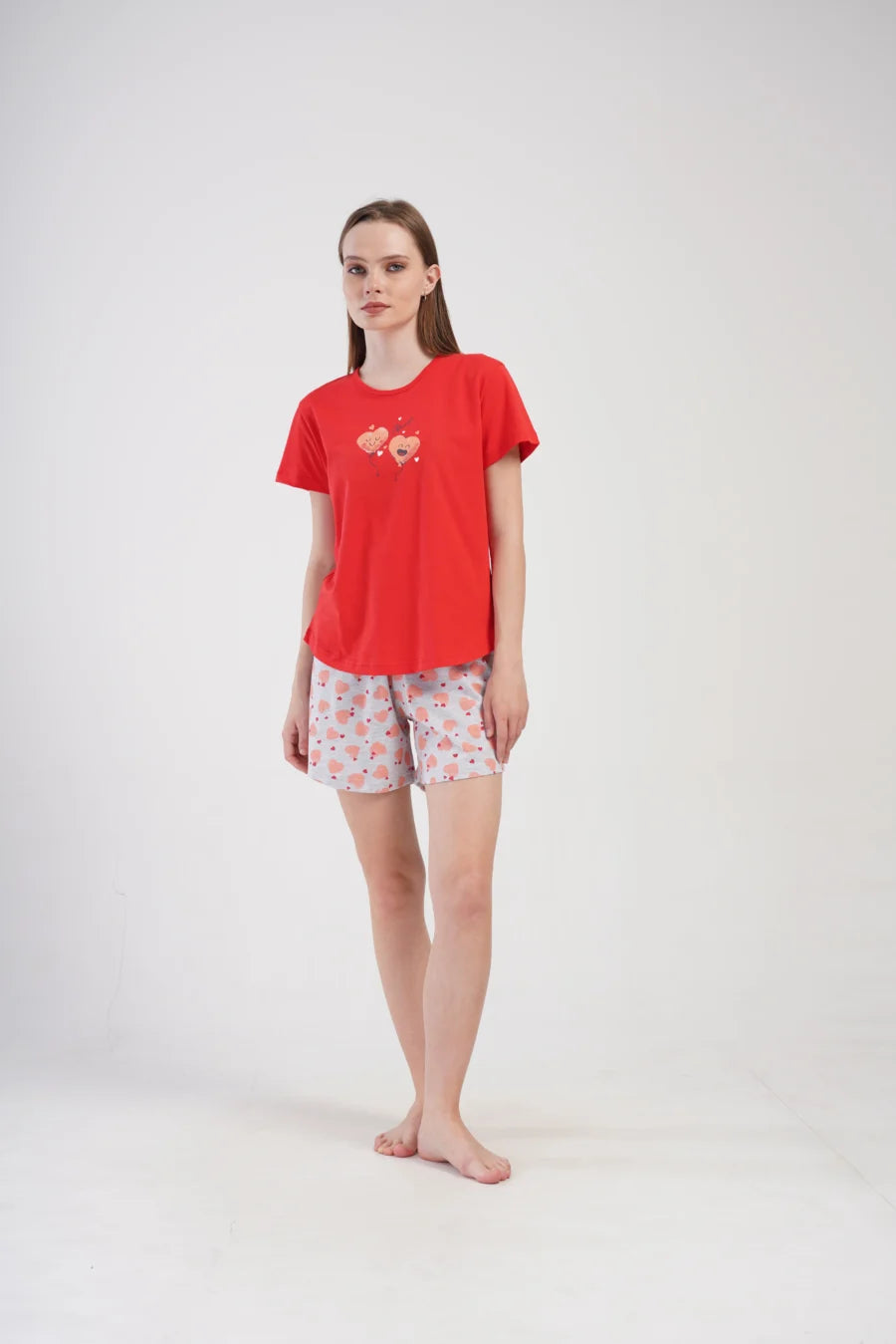 Piżama Damska Vienetta Boom, Czerwony, S -XL