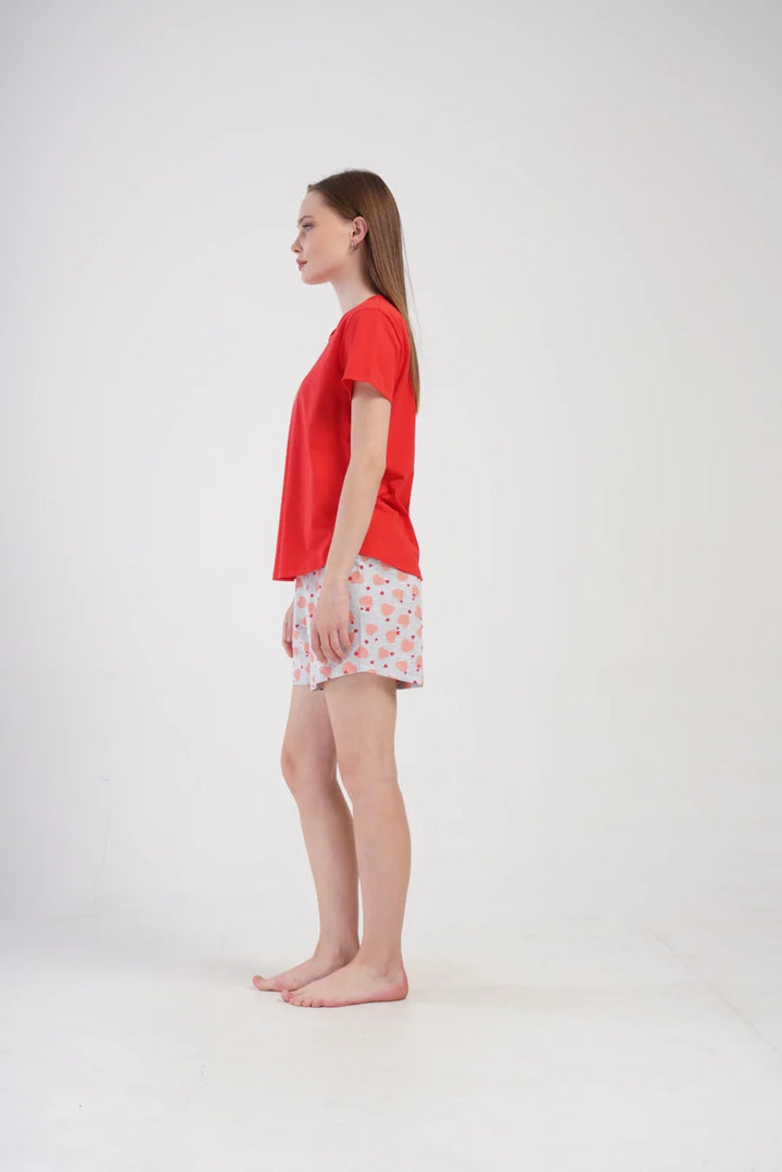 Piżama Damska Vienetta Boom, Czerwony, S -XL