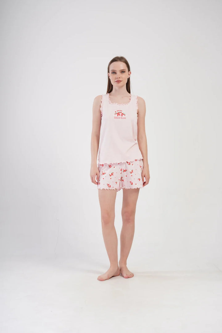 Piżama Damska Vienetta Berry Good, Różowy, S -XL