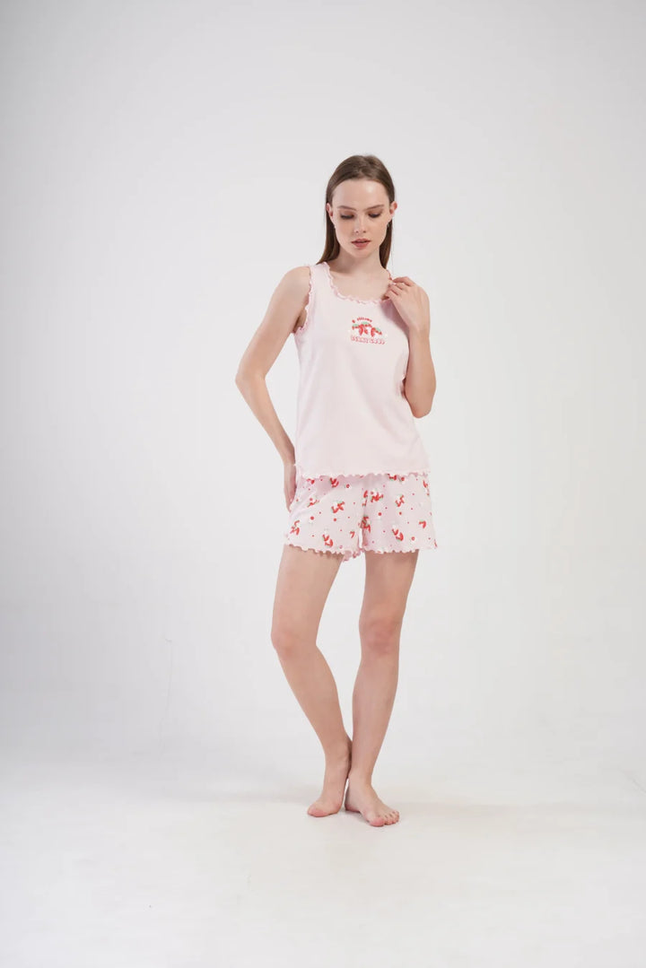 Piżama Damska Vienetta Berry Good, Różowy, S -XL