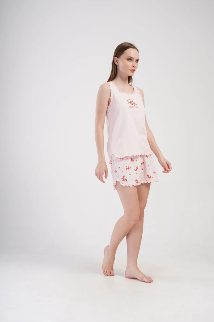 Piżama Damska Vienetta Berry Good, Różowy, S -XL