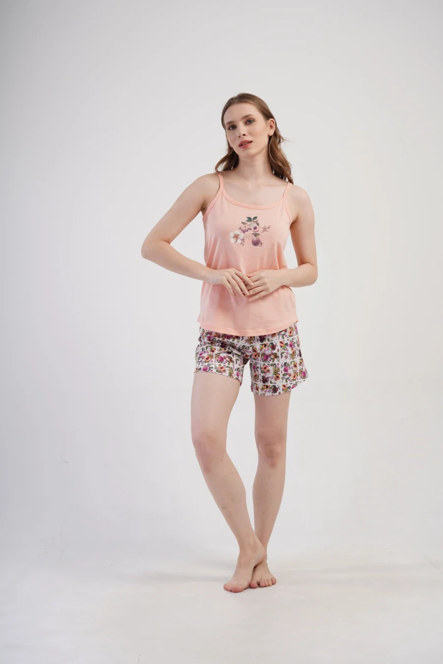 Piżama Damska Vienetta Fruits, Różowy, S -XL