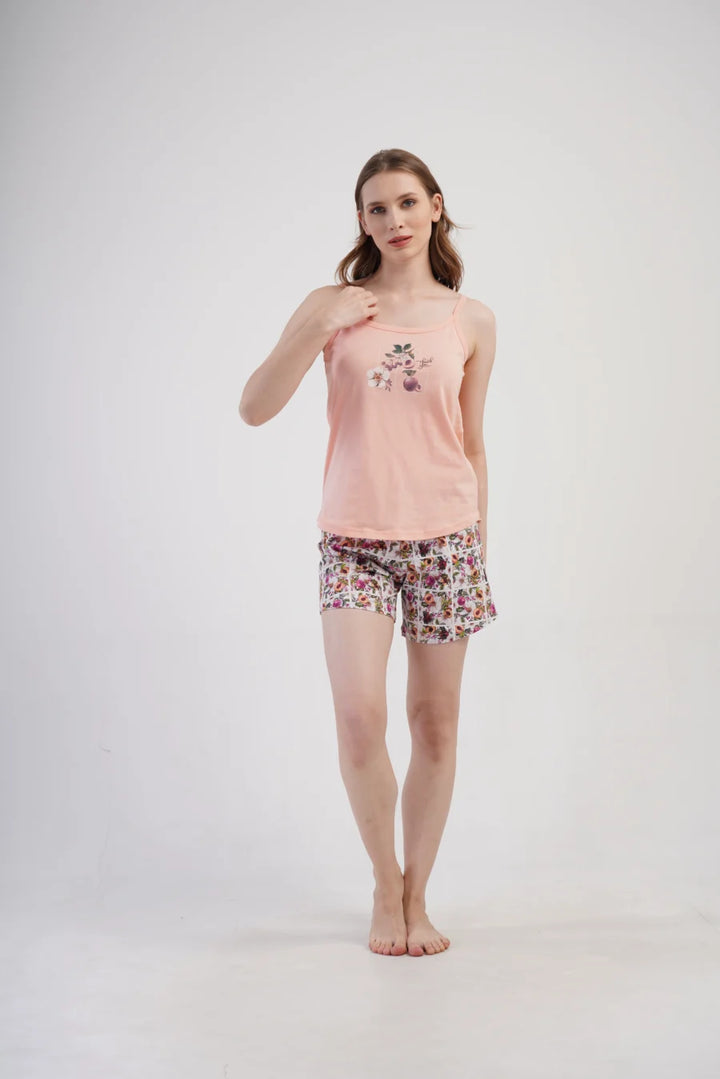 Piżama Damska Vienetta Fruits, Różowy, S -XL