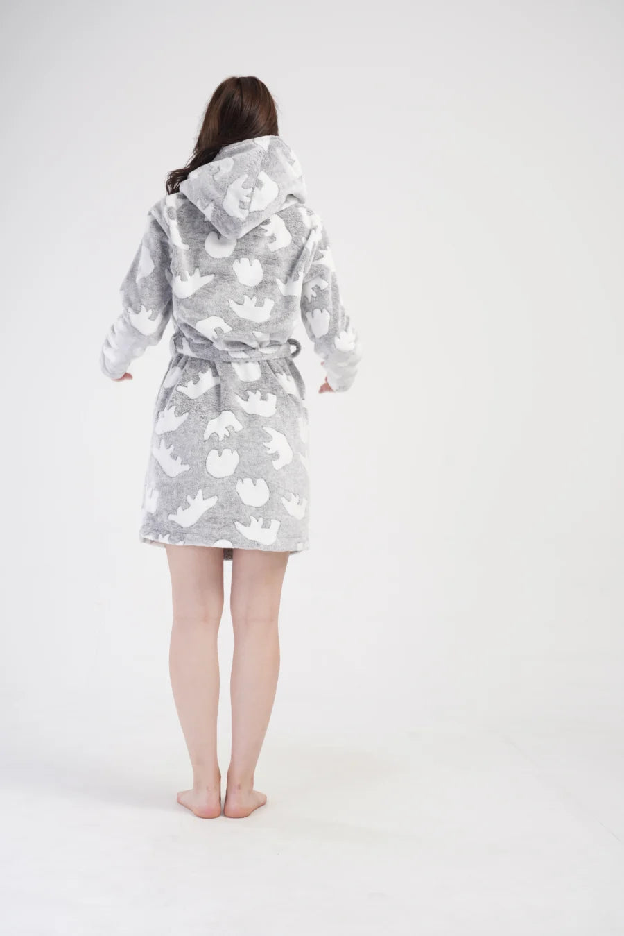 Szlafrok damski Vienetta Bears, Szary, r. S-L
