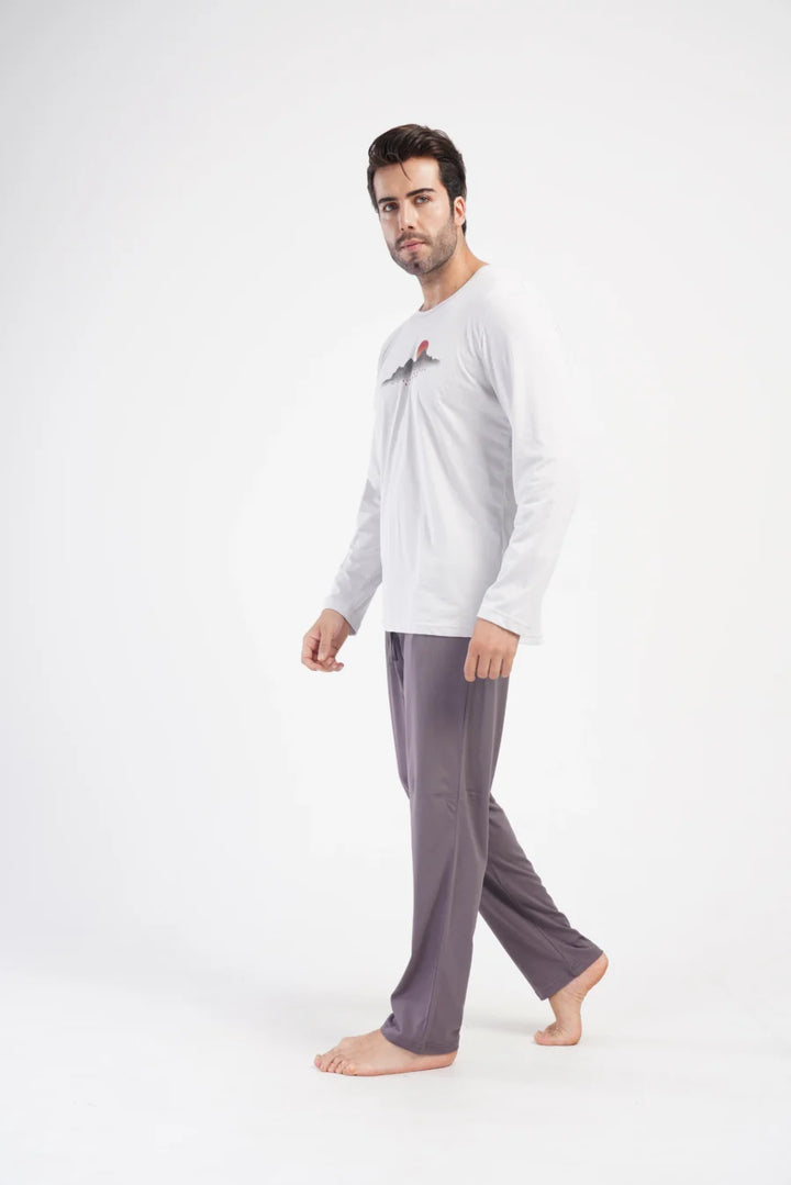 Piżama Męska Vienetta Sunset, Szary, r. 1XL-4XL