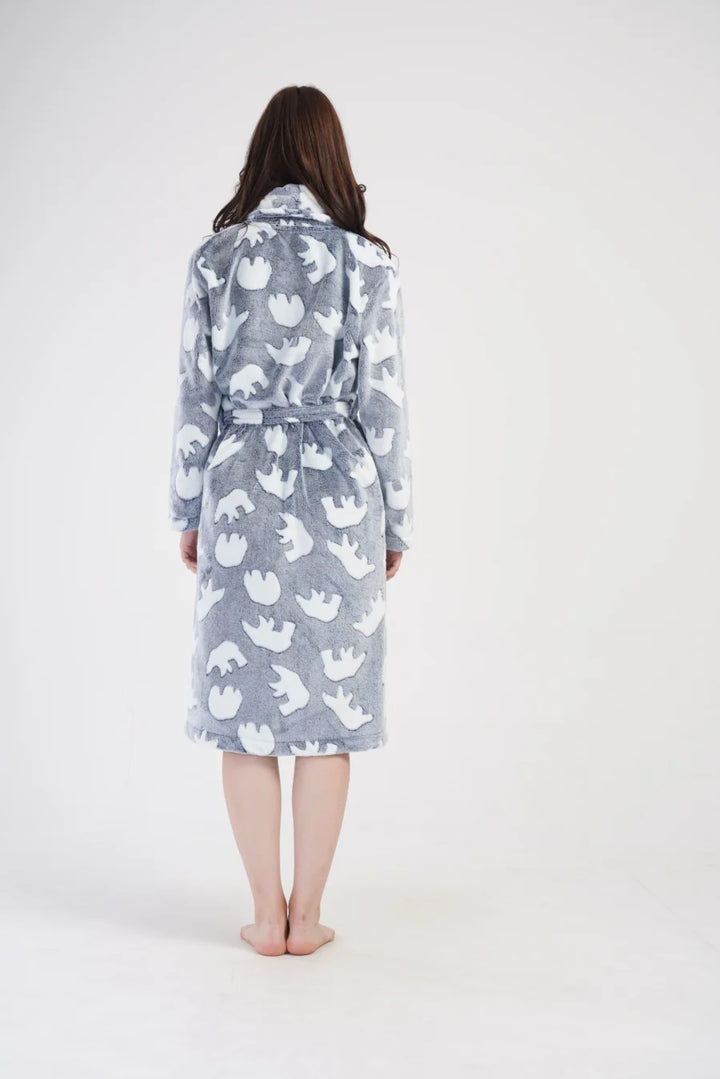 Szlafrok damski Vienetta Teddy, Szary, r. S - XL