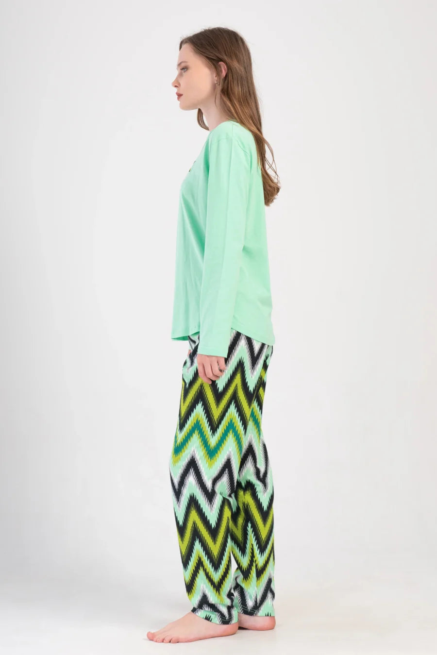 Piżama Damska Vienetta Star Geometry, Zielony, r. S-XL