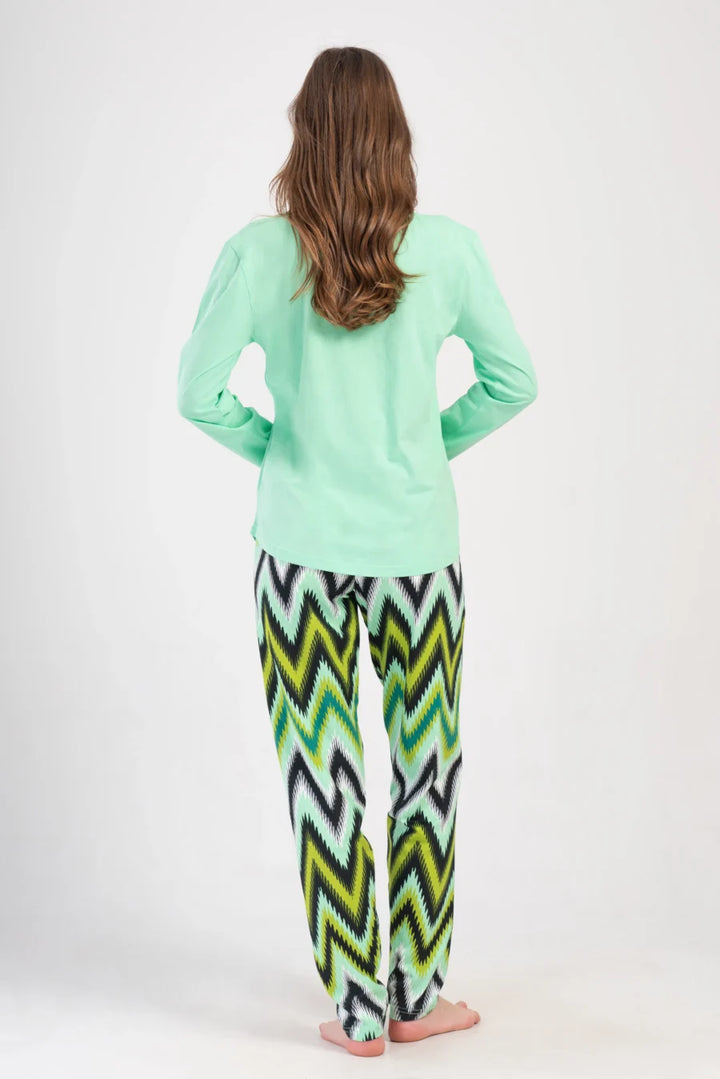 Piżama Damska Vienetta Star Geometry, Zielony, r. S-XL