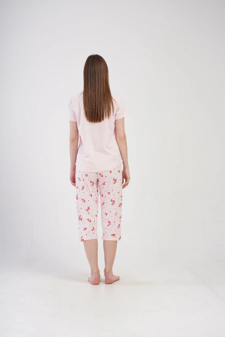 Piżama Damska Vienetta Strawberry, Różowy, r. M-XXL