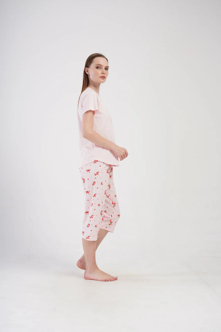 Piżama Damska Vienetta Strawberry, Różowy, r. M-XXL