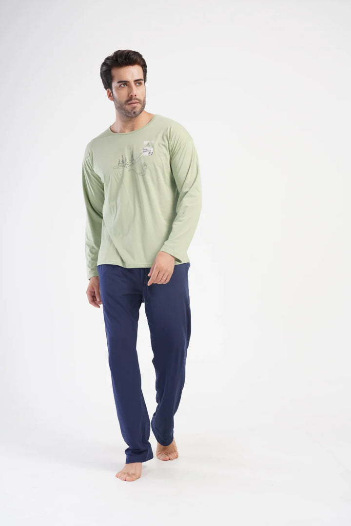 Piżama Męska Vienetta Find Yourself, Zielony, r. 1XL-4XL