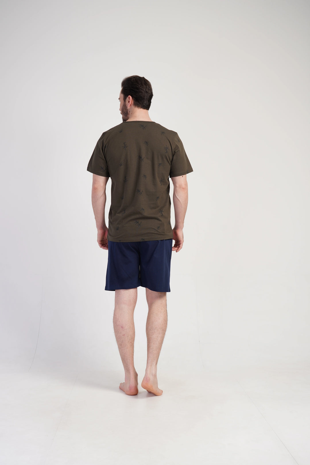 Piżama Męska Vienetta Brown Print, Brązowy/Granatowy, r. M-XXL