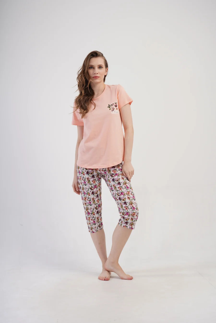 Piżama Damska Vienetta Floral Comfort, Różowy, r. M-XXL