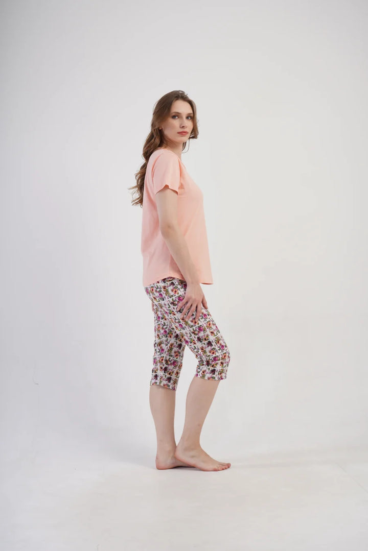 Piżama Damska Vienetta Floral Comfort, Różowy, r. M-XXL