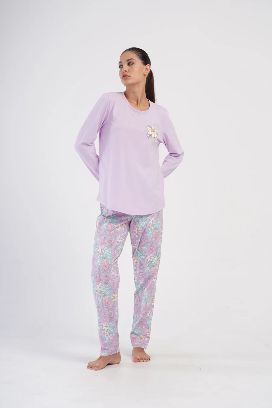 Piżama Damska Vienetta Flower Power, Różowy, r. 5XL-7XL