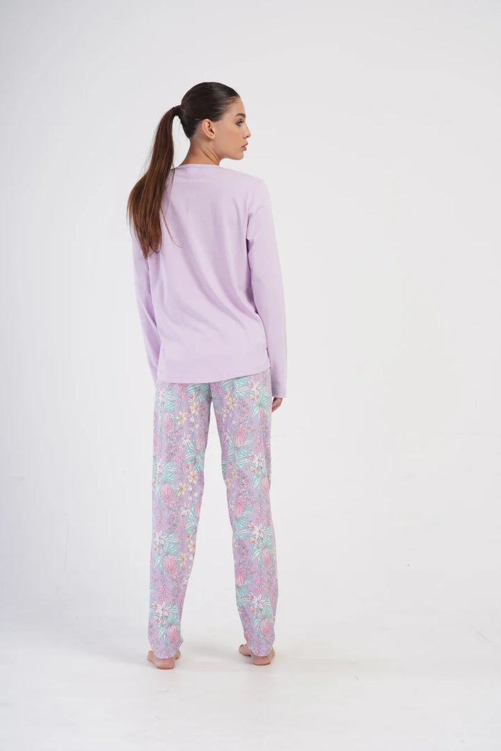 Piżama Damska Vienetta Flower Power, Różowy, r. 5XL-7XL