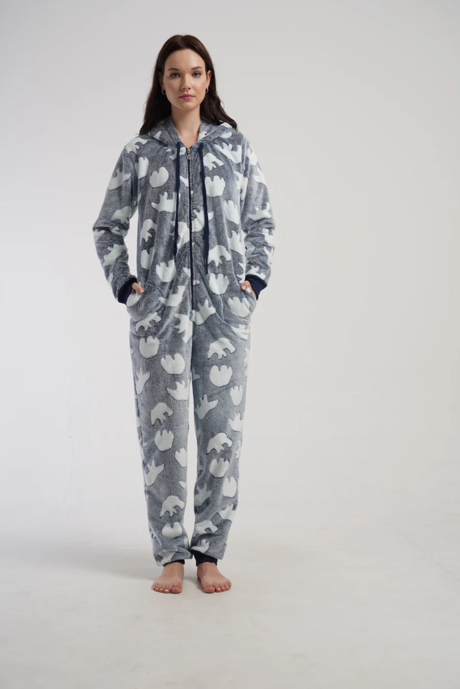 Kombinezon damski Vienetta, Polar Bear, CiemnoSzary, r. S-XL