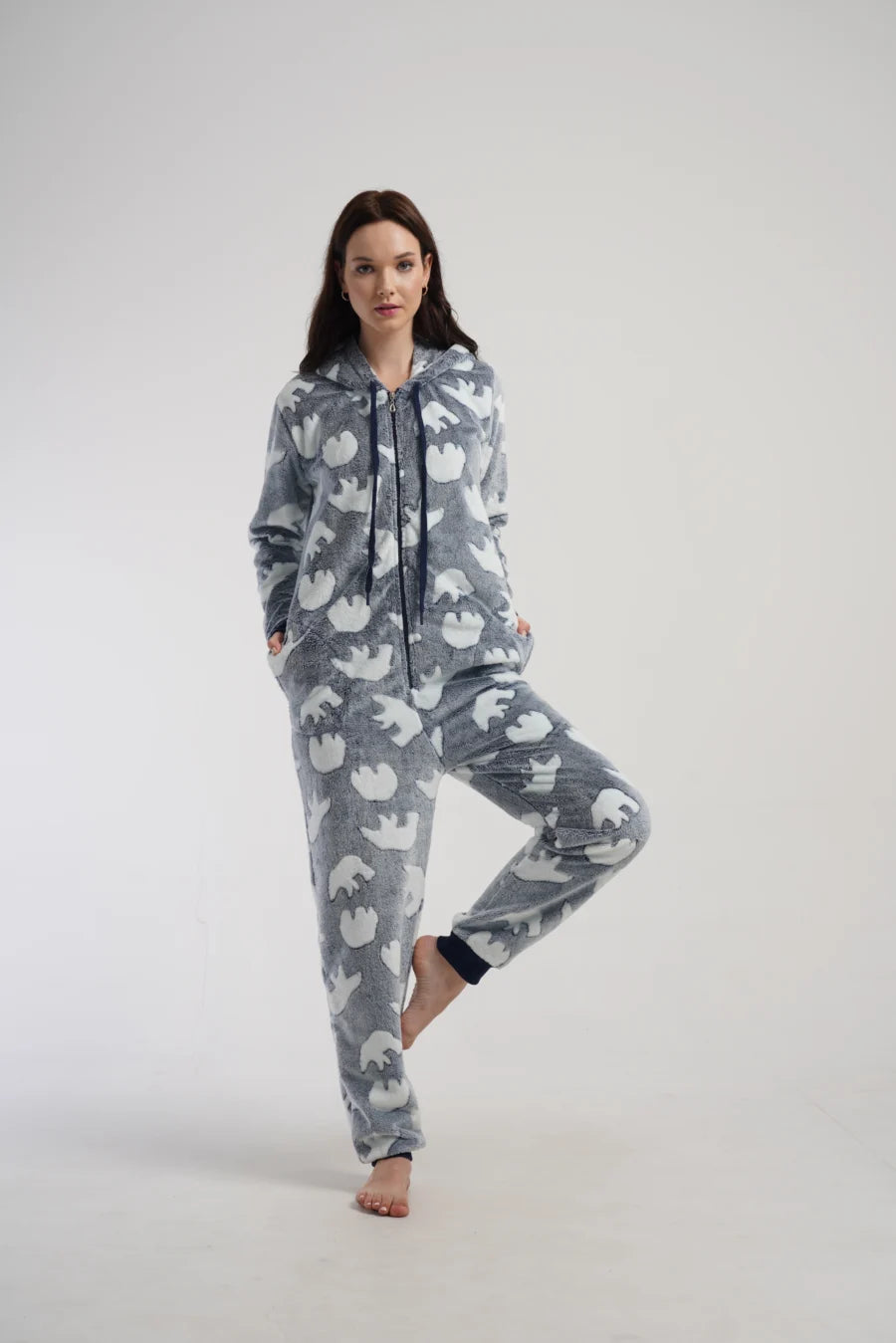 Kombinezon damski Vienetta, Polar Bear, CiemnoSzary, r. S-XL