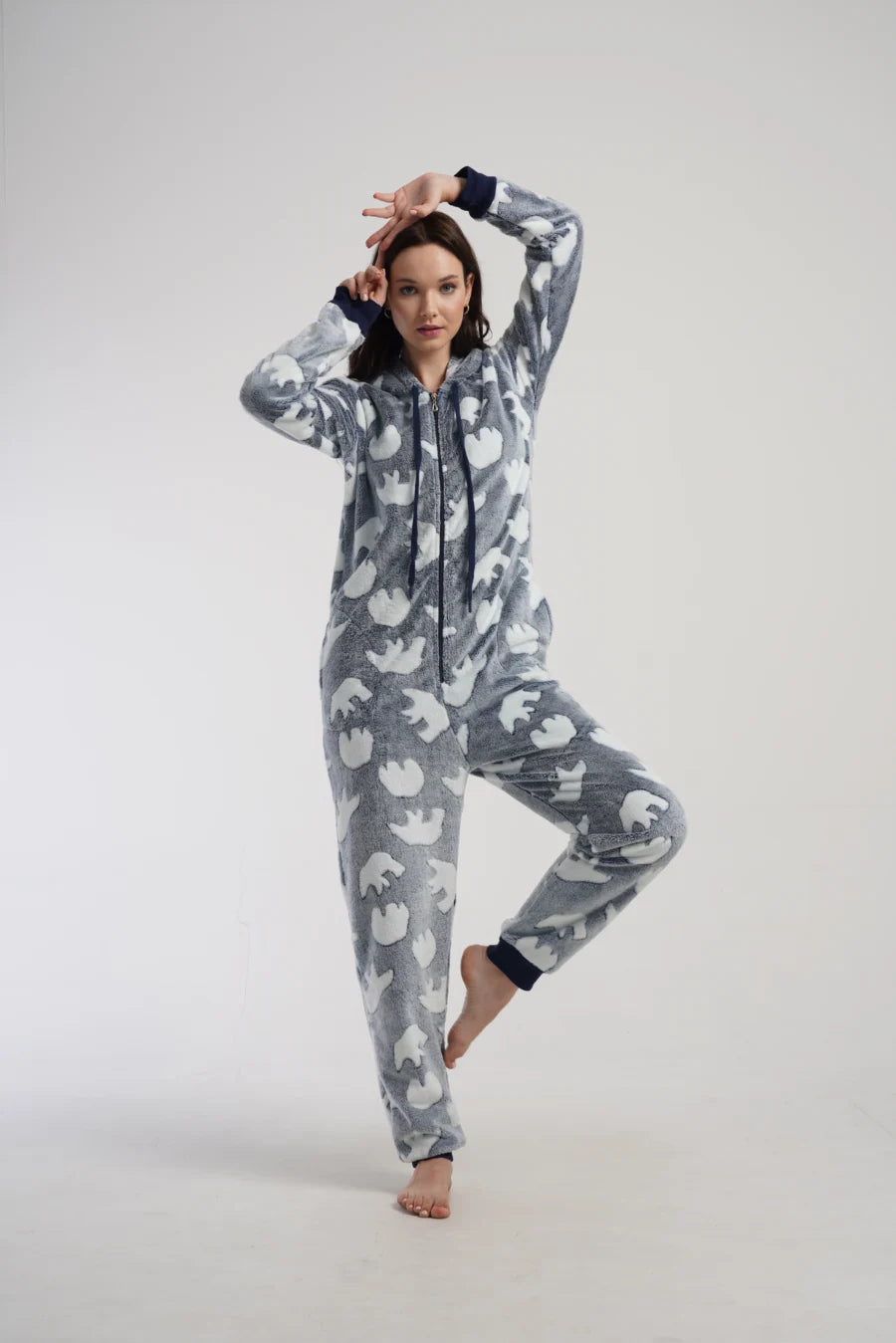 Kombinezon damski Vienetta, Polar Bear, CiemnoSzary, r. S-XL