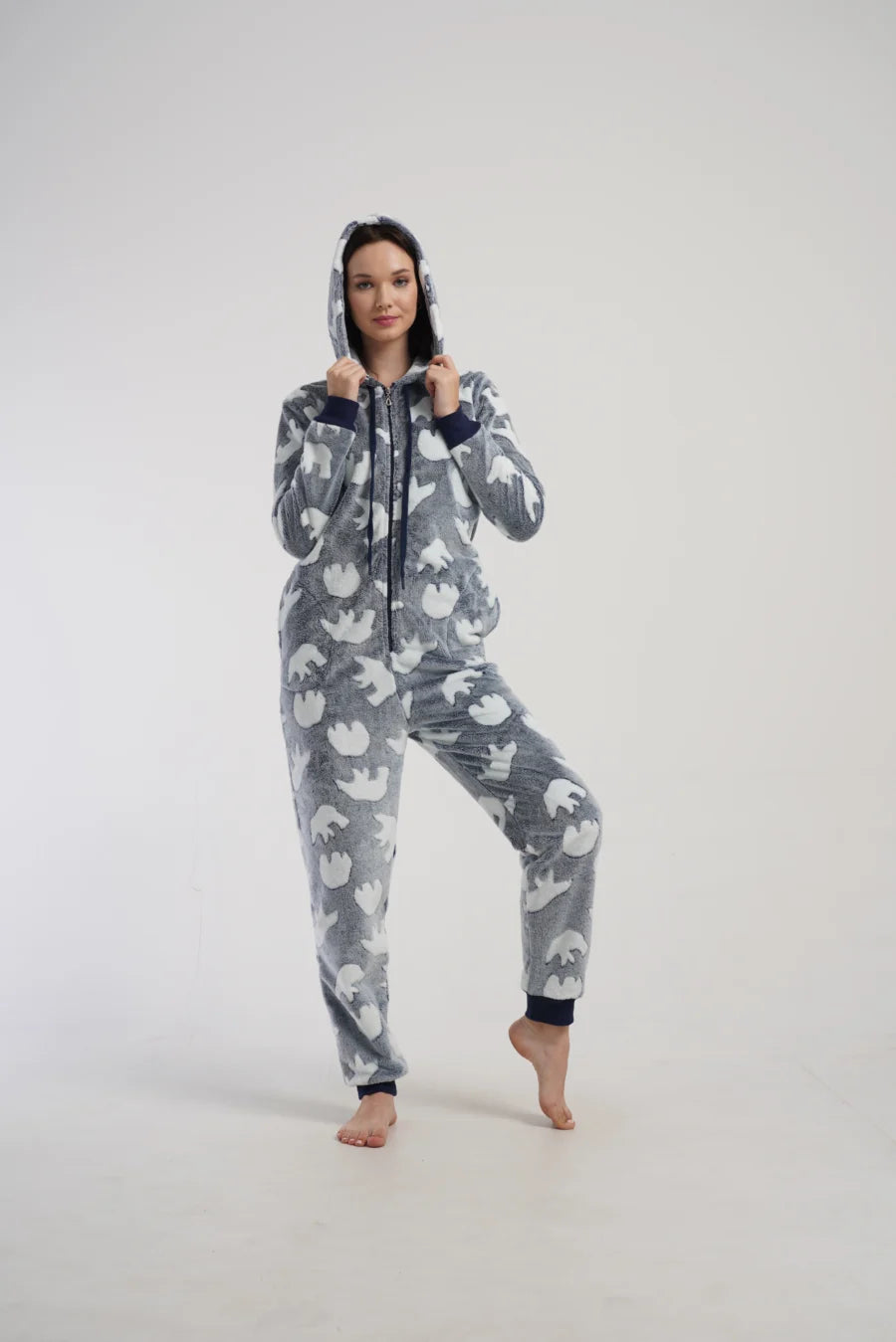 Kombinezon damski Vienetta, Polar Bear, CiemnoSzary, r. S-XL