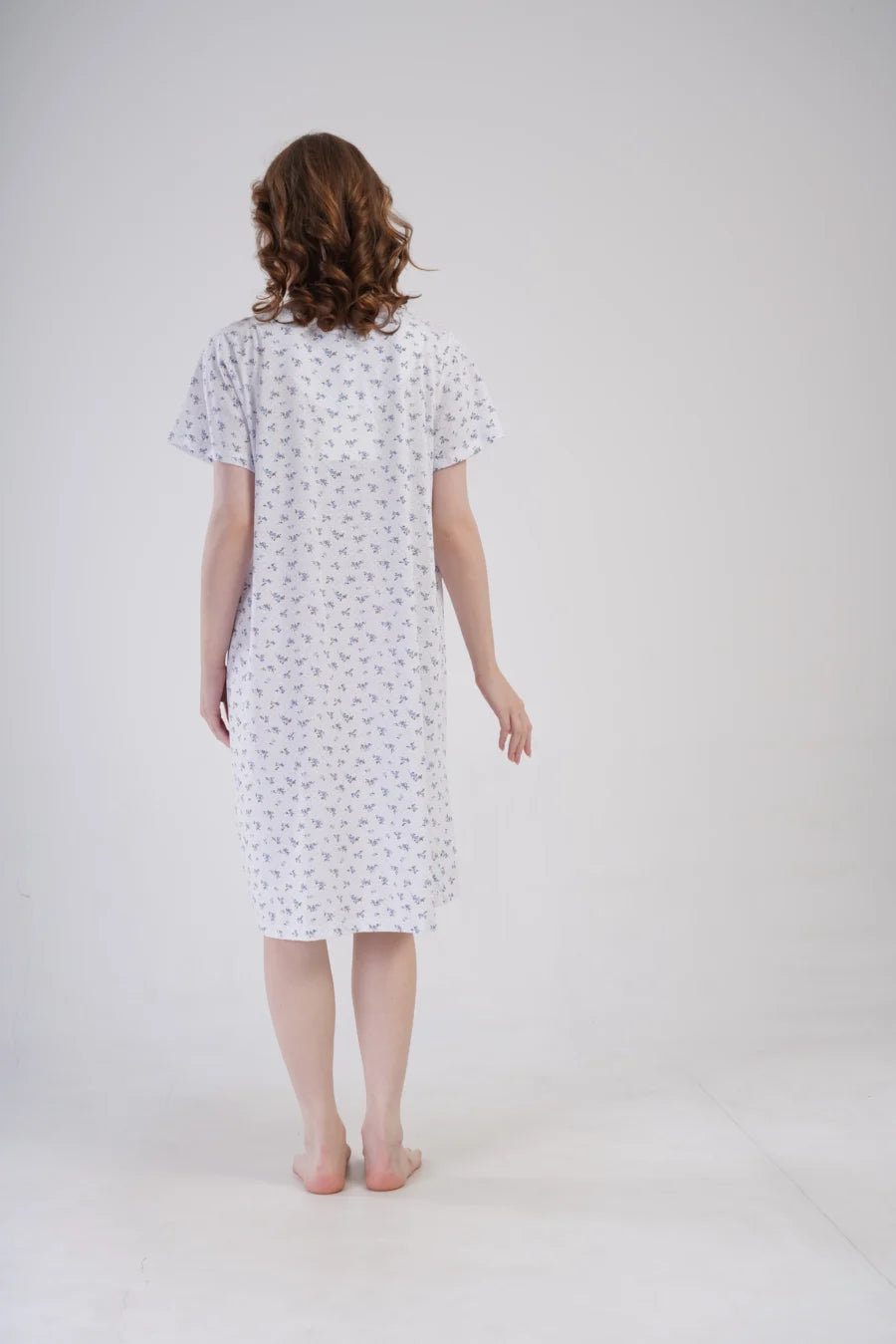 Koszula Nocna Vienetta Flowers Blue, Biały, r. 1XL - 4XL