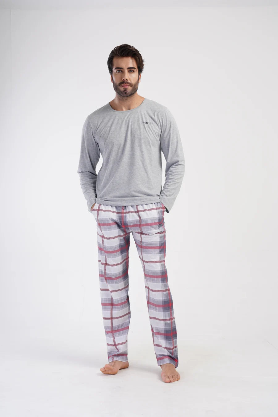 Piżama Męska Vienetta Limited, Szary, r. M-XXL