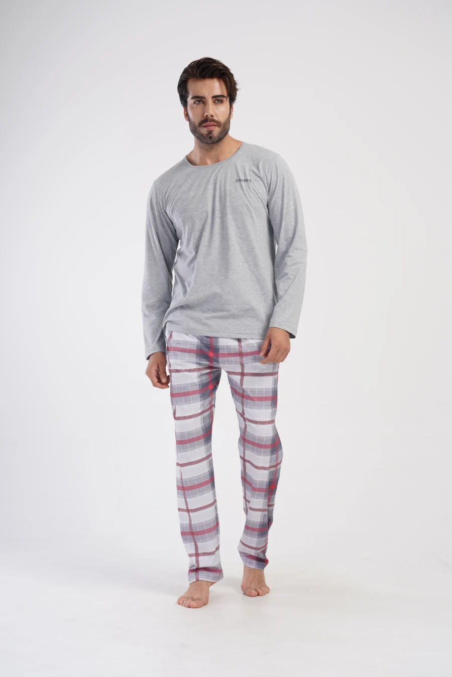 Piżama Męska Vienetta Limited, Szary, r. M-XXL