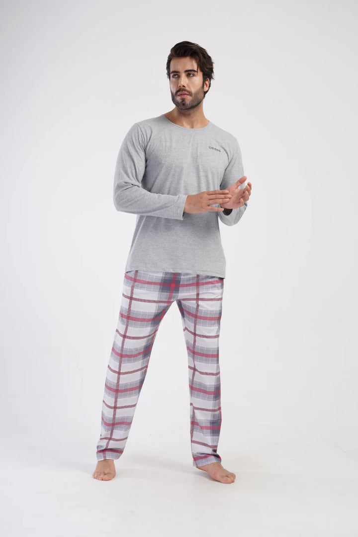 Piżama Męska Vienetta Limited, Szary, r. M-XXL