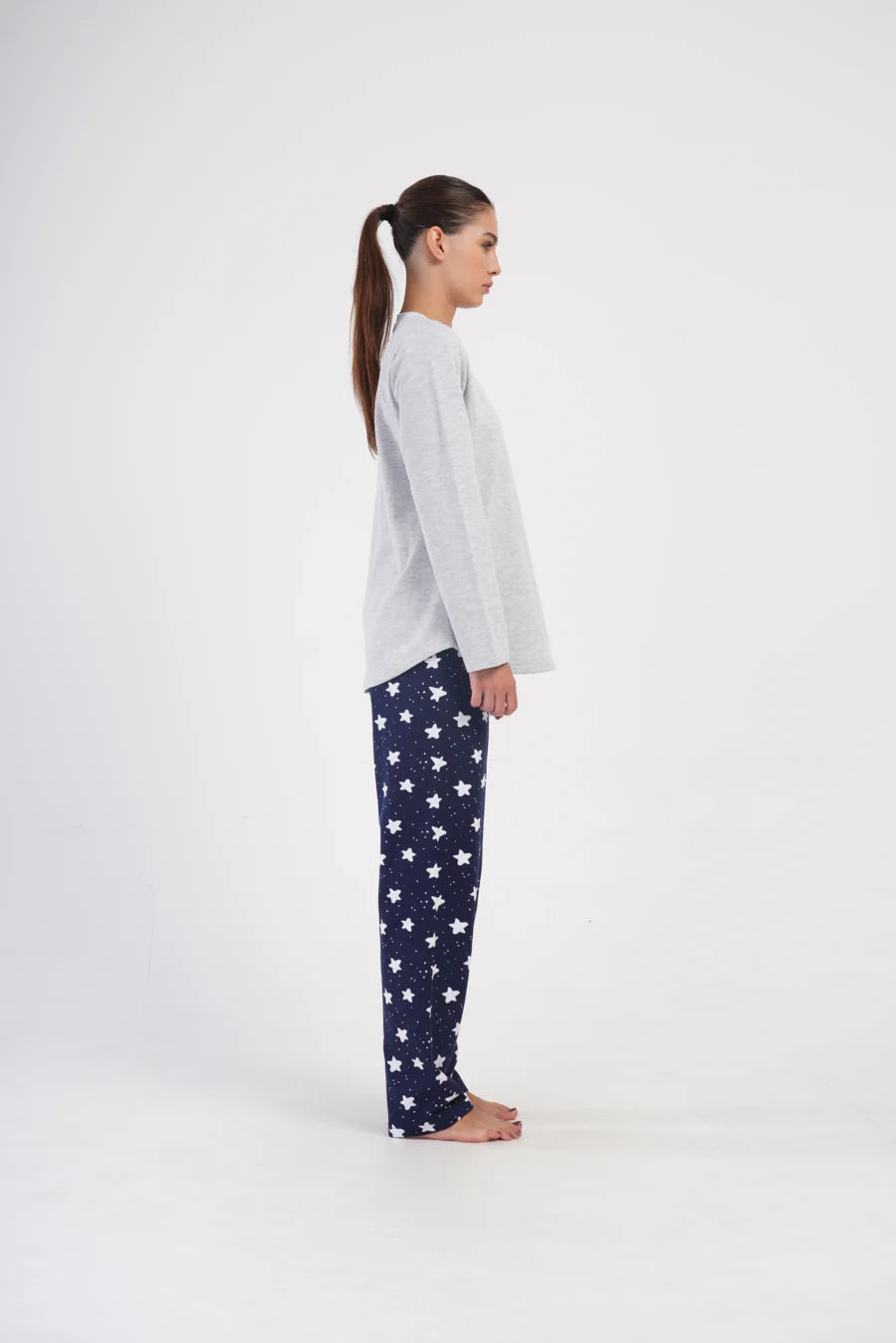 Piżama Damska Vienetta Star Rain, Szary, r. 1XL-4XL