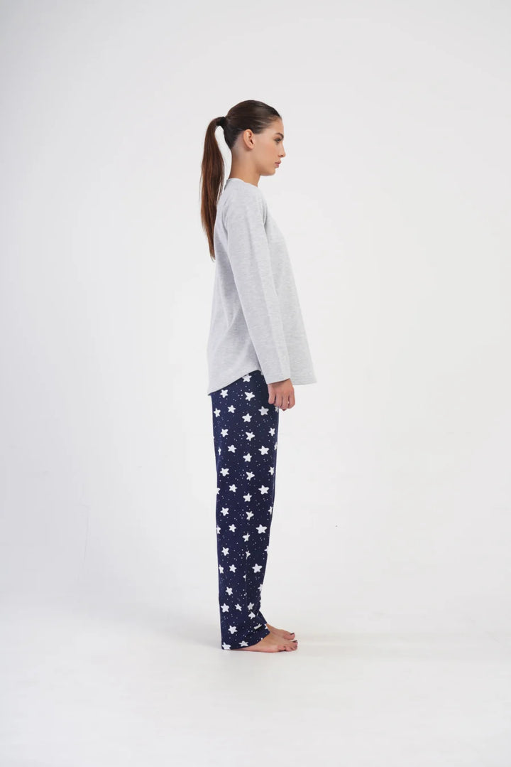 Piżama Damska Vienetta Star Rain, Szary, r. 1XL-4XL