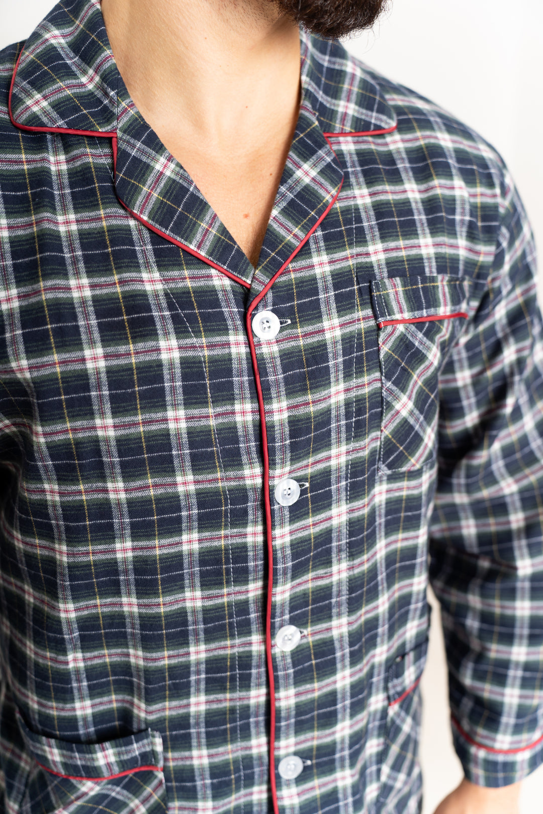 Piżama Męska Classic Etamina, Granatowy, r. M- XXXL