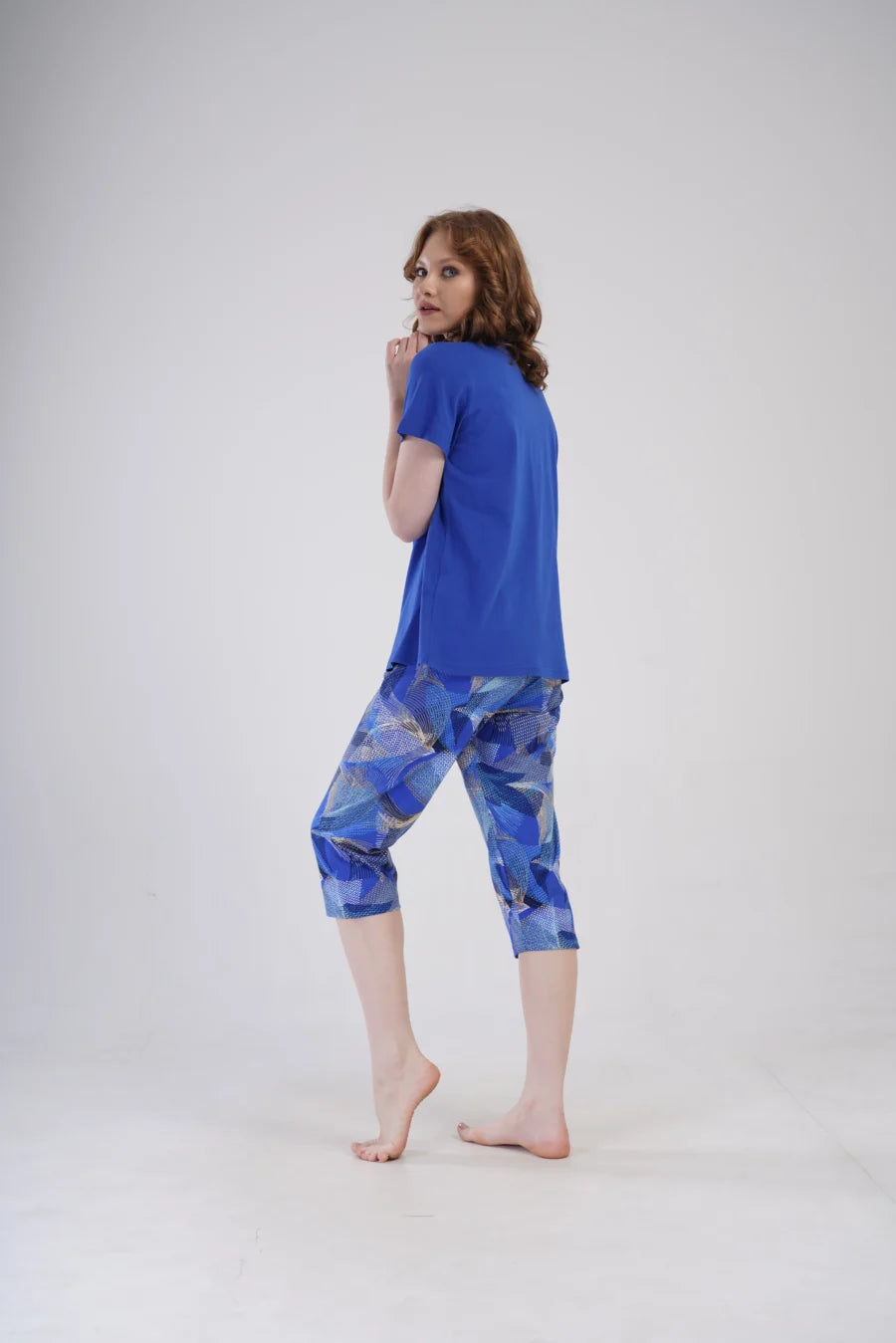 Piżama Damska Vienetta Cozy Flowers, Granatowy, r. 1XL-4XL