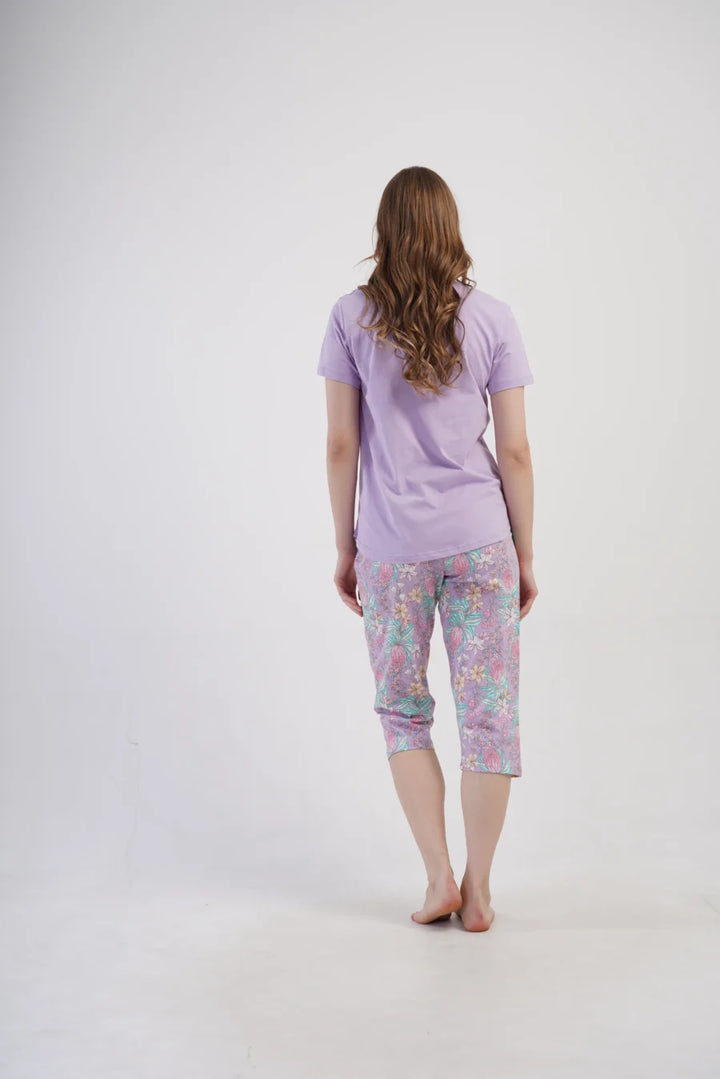 Piżama Damska Vienetta Flowers, Fioletowy, r. 5XL-7XL