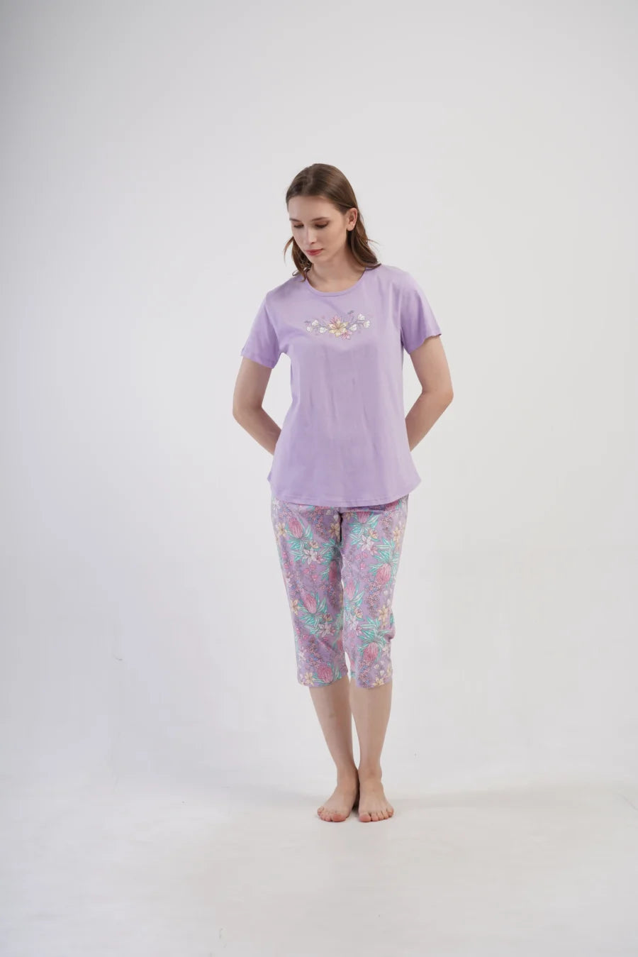 Piżama Damska Vienetta Flowers, Fioletowy, r. 5XL-7XL