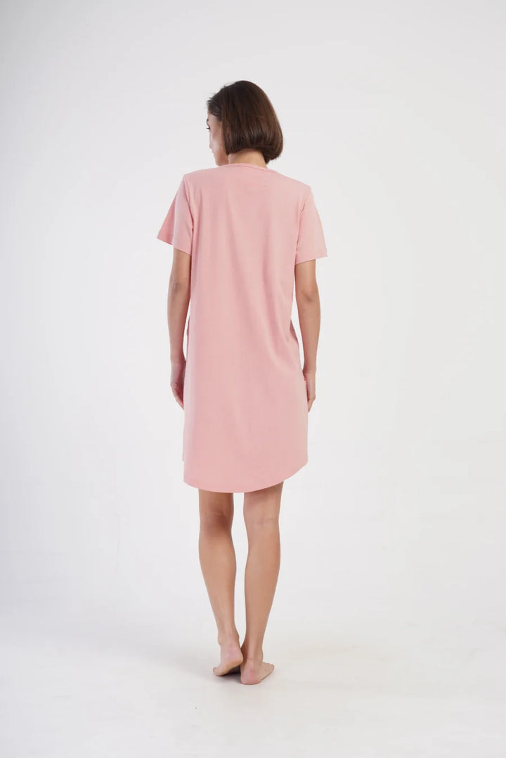 Koszula Nocna Damska Vienetta, Flowers, Różowy, r. 5XL - 7XL