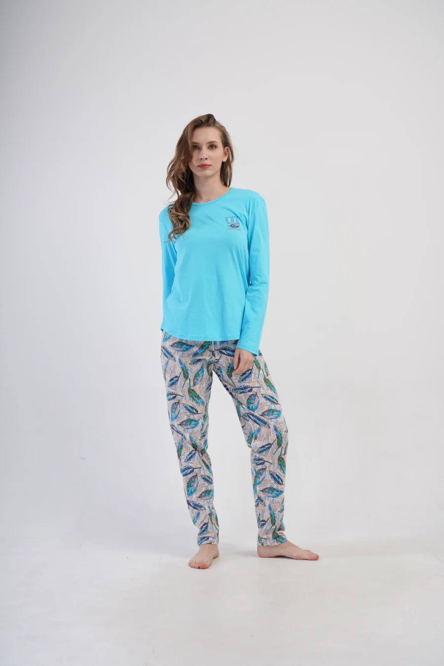 Piżama Damska Vienetta Feather Touch, Turkusowy, r. M-XXL