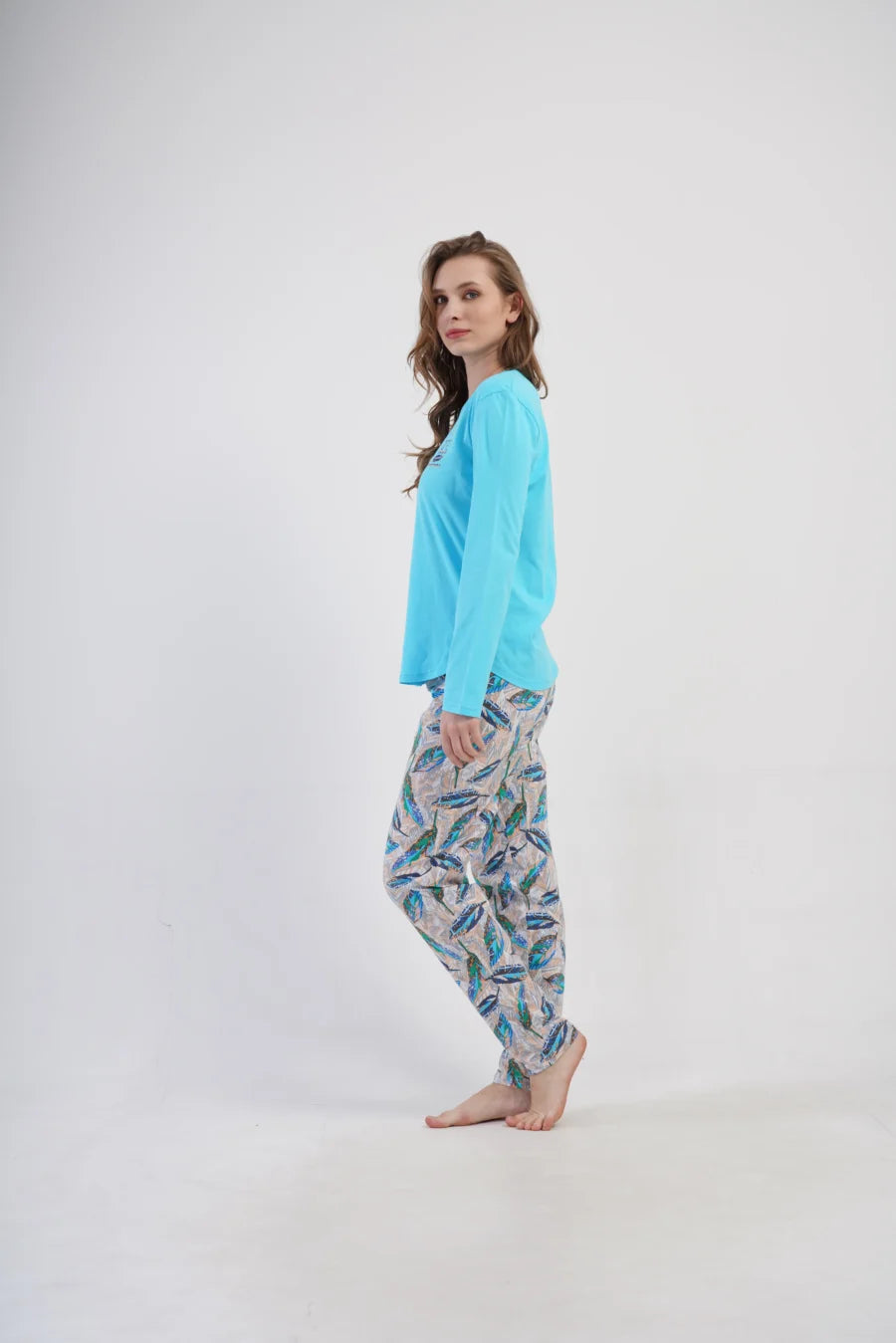 Piżama Damska Vienetta Feather Touch, Turkusowy, r. M-XXL