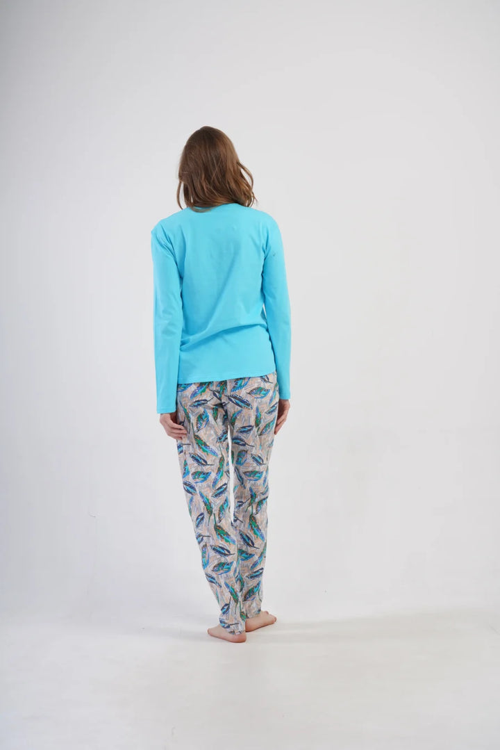 Piżama Damska Vienetta Feather Touch, Turkusowy, r. M-XXL