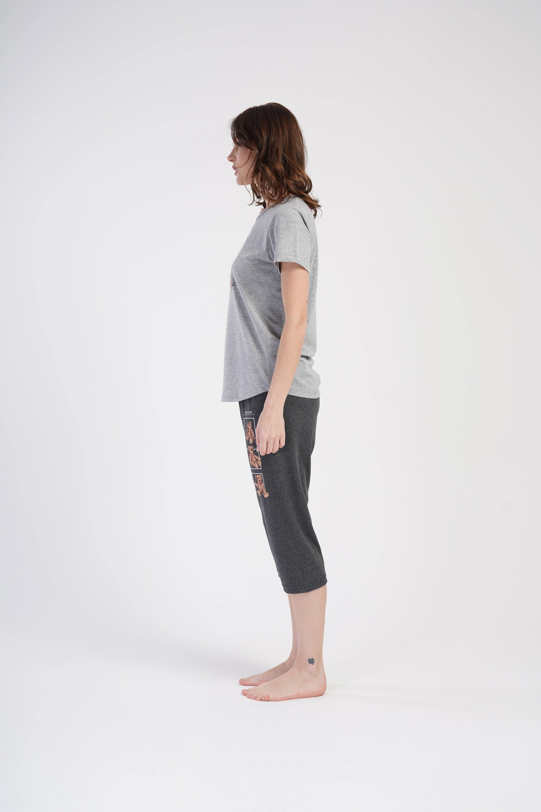 Piżama Damska Vienetta Top Fashion, Grafitowy/Szary, r. M-XXL