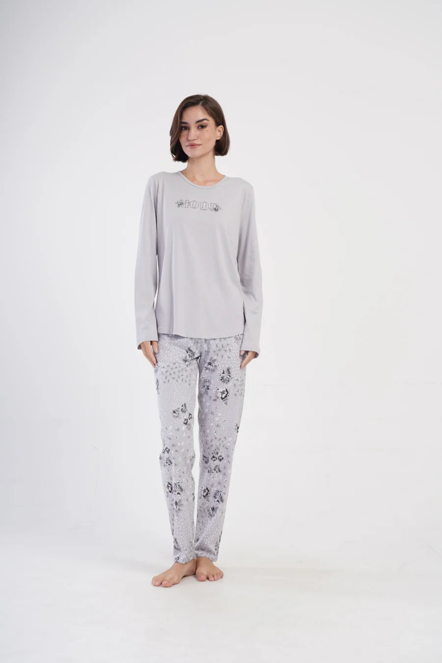 Piżama Damska Vienetta Mood, Szary, r. 1XL-4XL