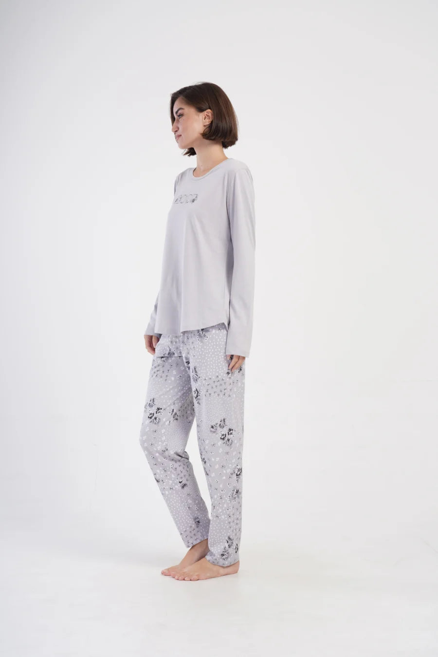 Piżama Damska Vienetta Mood, Szary, r. 1XL-4XL