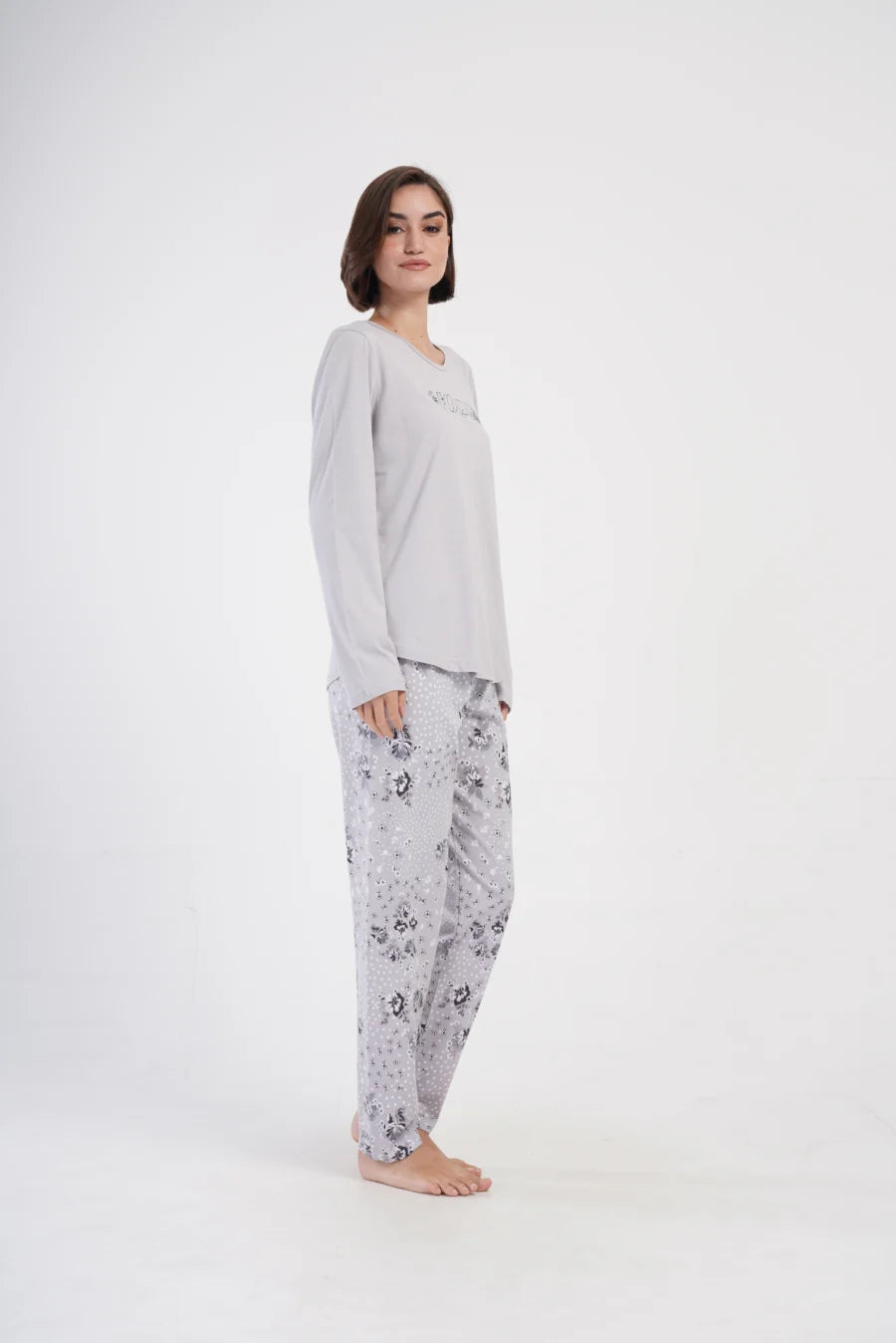 Piżama Damska Vienetta Mood, Szary, r. 1XL-4XL